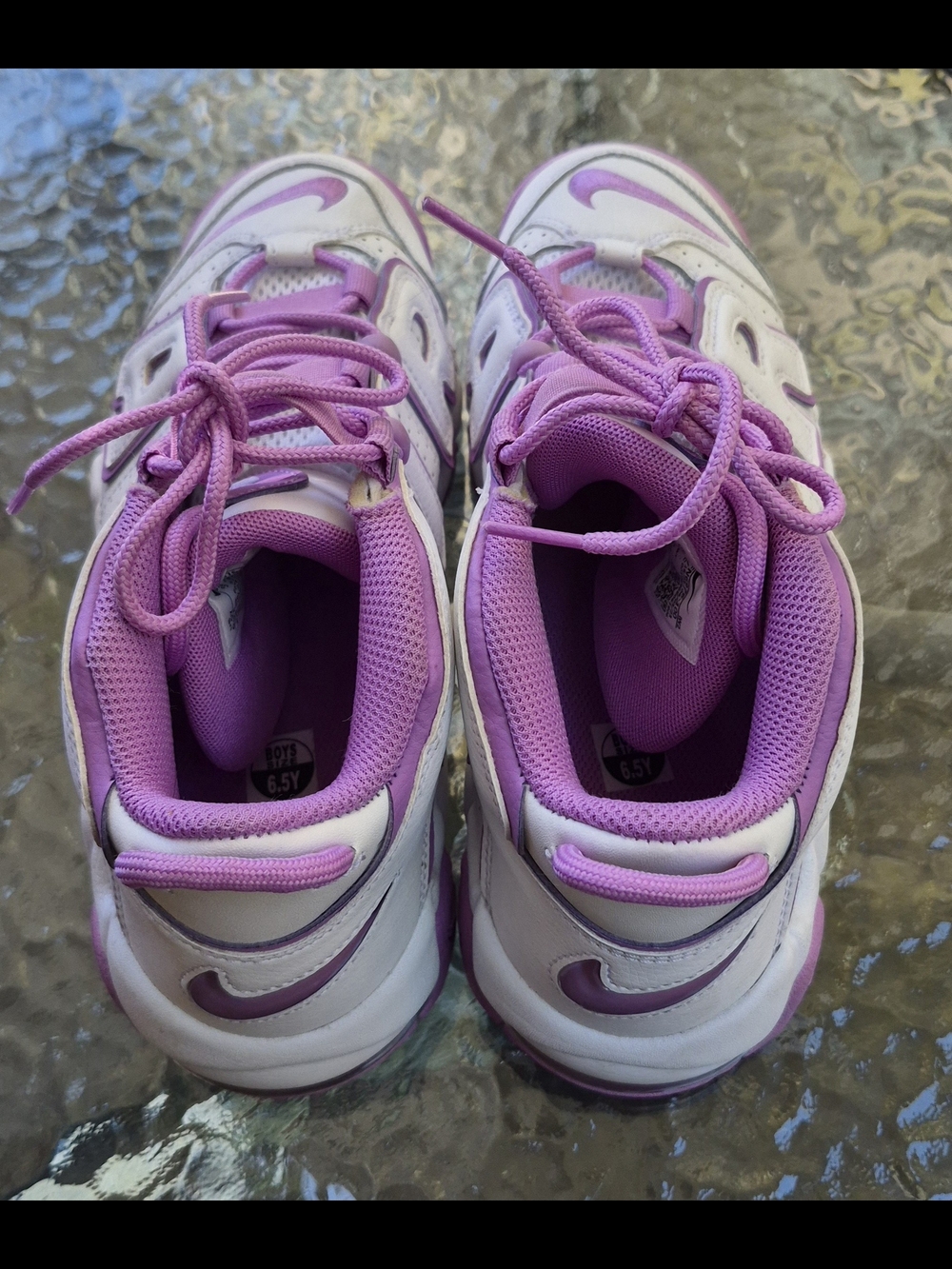 Nike Kids' White and Pink AIR Basketball Shoes - Picture 4 of 13